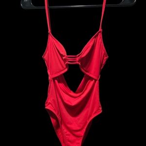 Hobie Bright Orange Strappy Cutout One-Piece Swimsuit